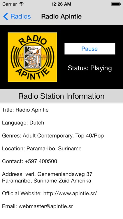 Suriname Radio Live Player (Paramaribo / Dutch) screenshot-4