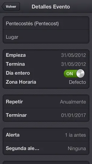 Captura de pantalla de XCalendar Lite en iPhone 5