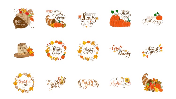 Thanksgiving Hand Drawn Stickers