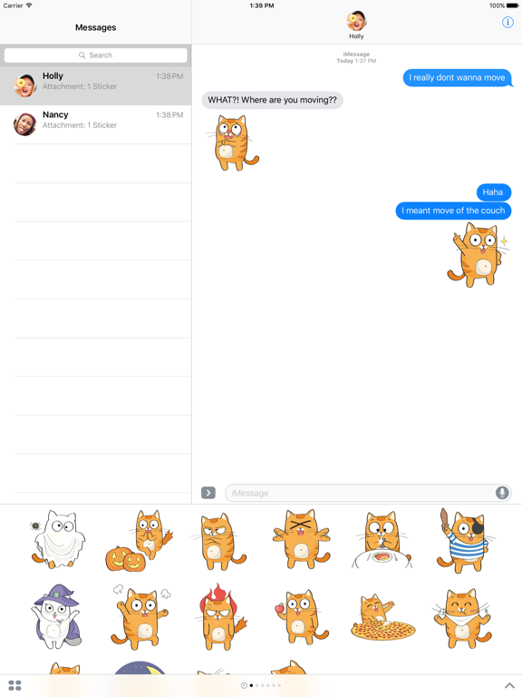 Screenshot #4 pour Kitty Cat – Cute Stickers for iMessage