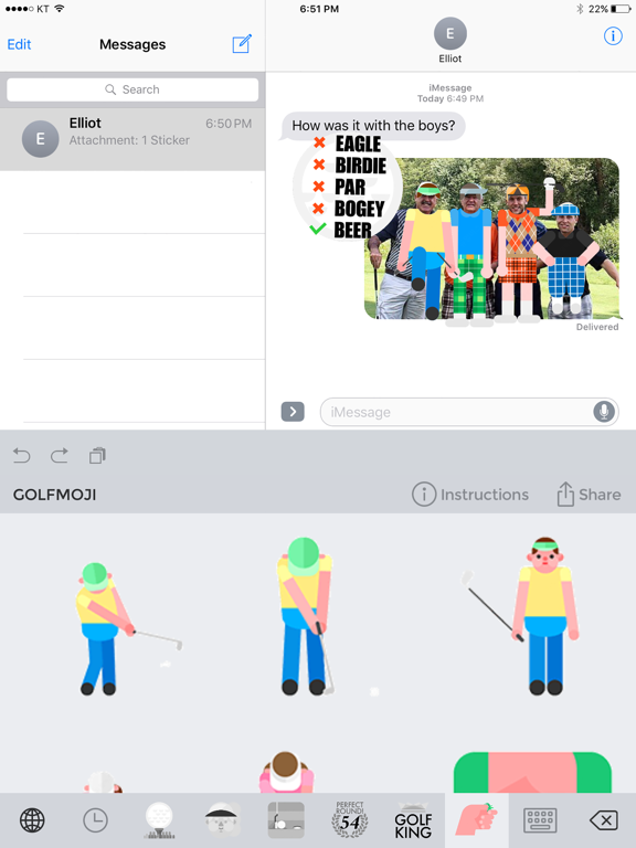 Screenshot #5 pour Golfmoji - Golf Emojis and Stickers