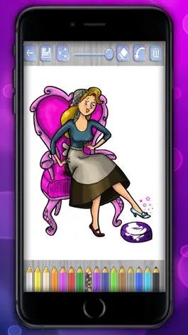 Game screenshot Краска Золушка рисунок в принцессы раскраска apk
