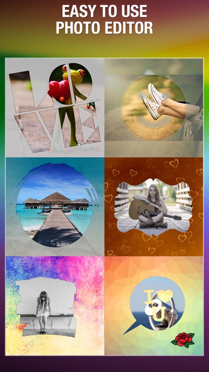 Shape Over Pic Cool Text & Photo Editor - Adding overlay silhouette symbol mask to picture