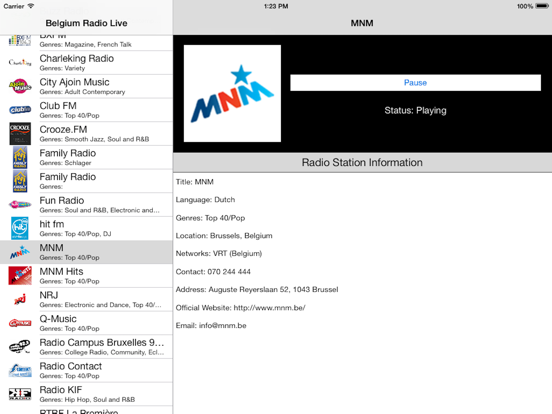 Belgium Radio Live Player: België/Belgique/Belgien iPad app afbeelding 4