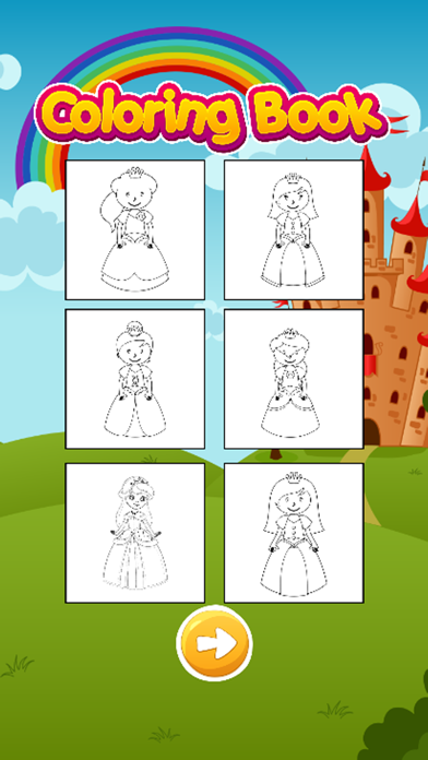 Princess Coloring Book HD - Fun Kids Drawing iPhone screenshot