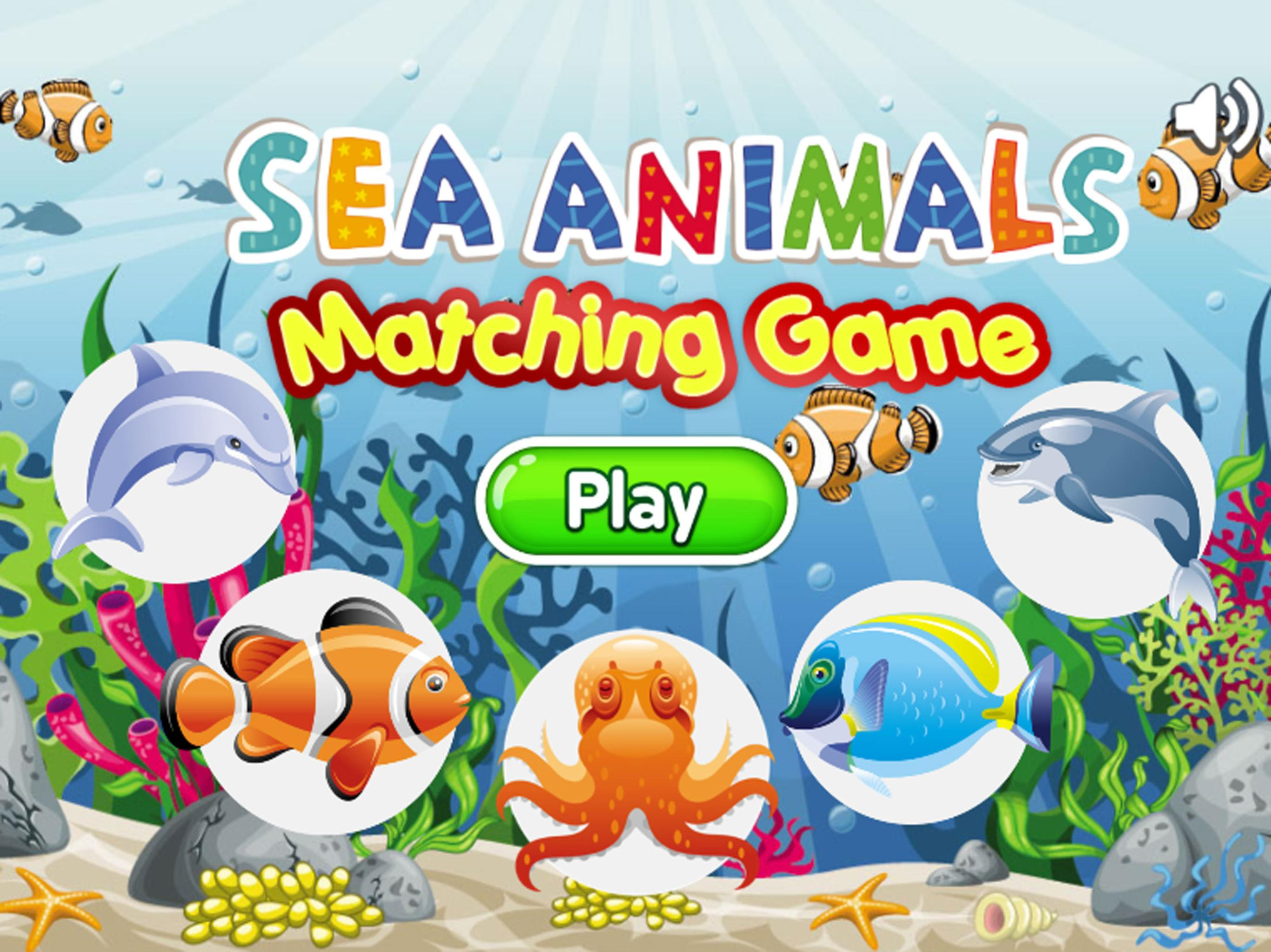 Find the Pair Sea Animals Free Matching Kids Games screenshot 5