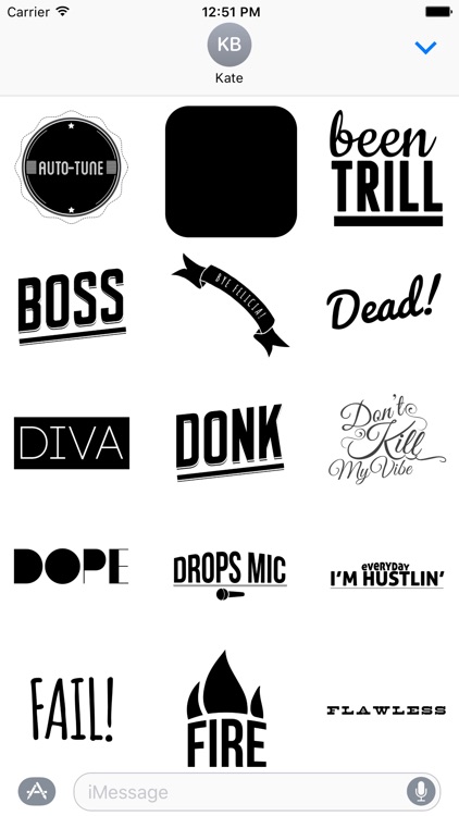 Text Tatts vol. 1 - Hip Hop Emoji stickers