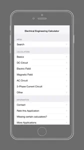 Electrical Engineering Calculator screenshot #1 for iPhone