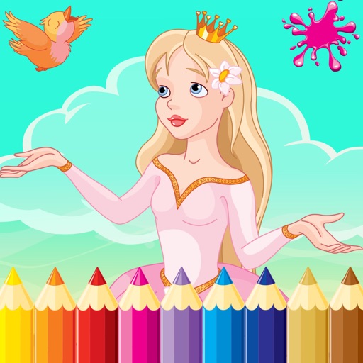 Princess & Prince Paint Draw Coloring Book For Kid icon