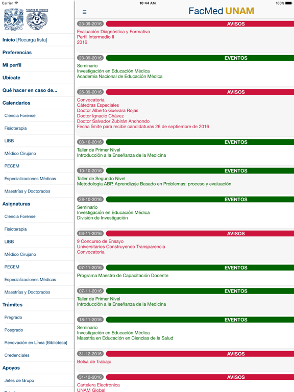 FacMed UNAM iPad screenshot 4 - Education app