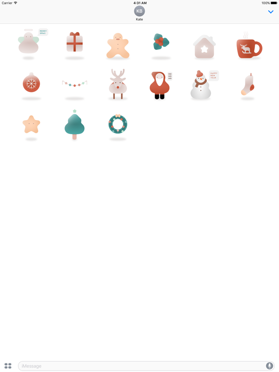 Minimal Christmas Stickers - Stickers For iMessage iPad screenshot