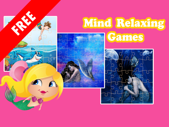 Cute Mermaid Princess Jigsaw Puzzle Game Free - UnderWater Marine Animals Magic Games Brain Training Education For Kids