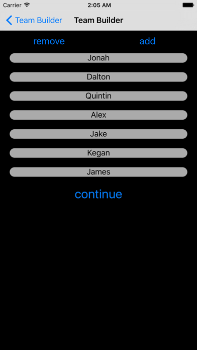 Team Builder iPhone screenshot 4 - Sports app