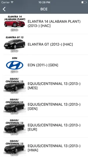 Скриншот Hyundai Автозапчасти - Запчасти ETK и диаграммы на iPhone 1