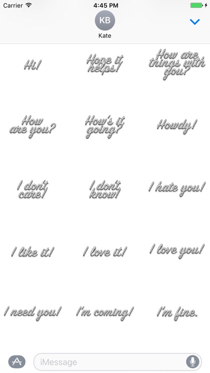 Expression White Stripes Stickers for iMessage