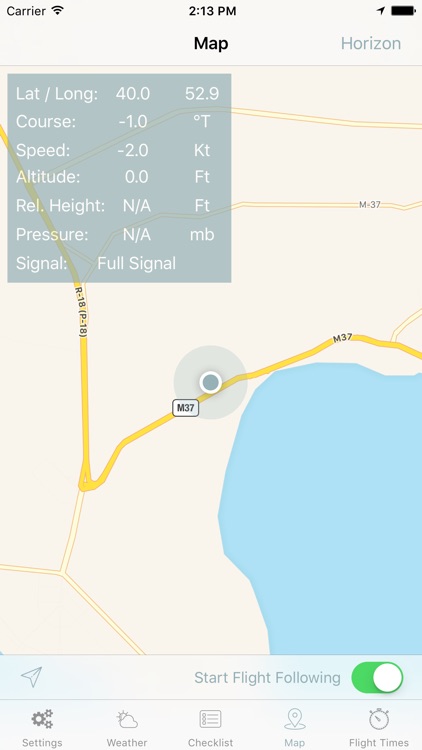 in Flight. Pilot's checklist, weather, flightTimer