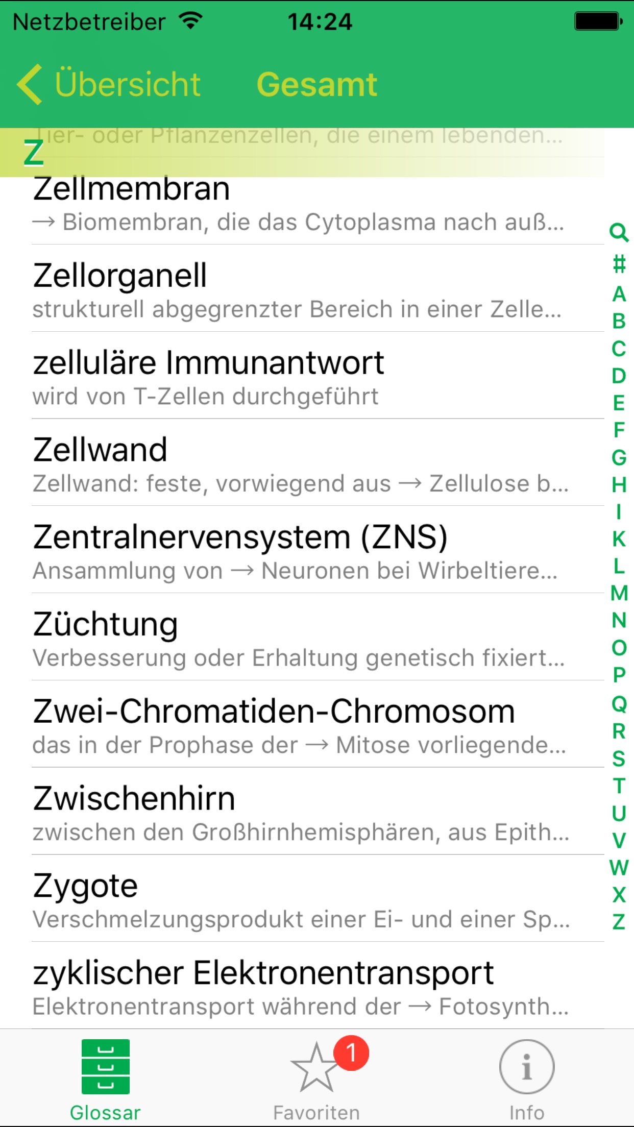 Screenshot 3 of Grüne Reihe Glossar