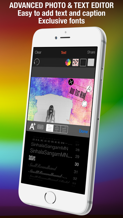 Shape Over Pic Cool Text & Photo Editor - Adding overlay silhouette symbol mask to picture iPhone screenshot 5 - Photo & Video app
