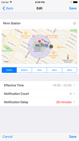 iGeoAlarmFree - Battery Friendly Location Alarm screenshot