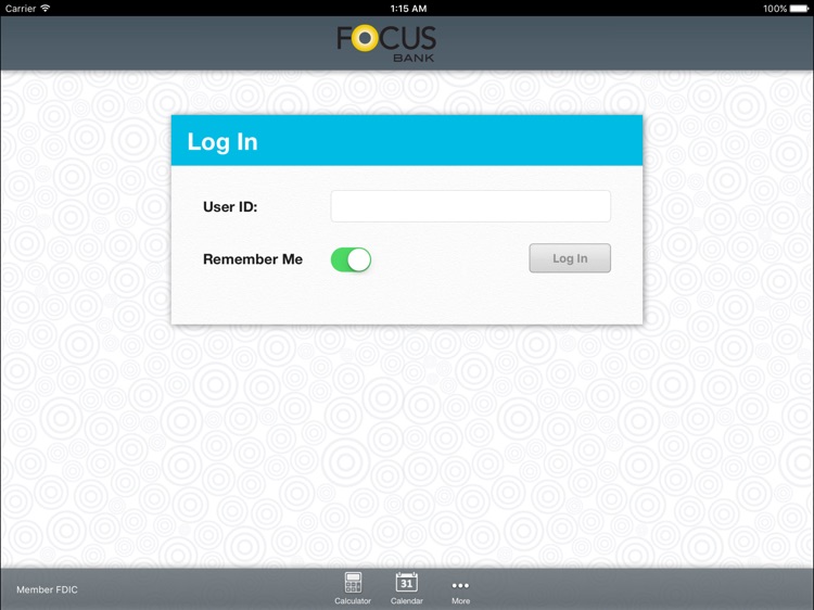 FOCUS Bank Mobile Banking for iPad