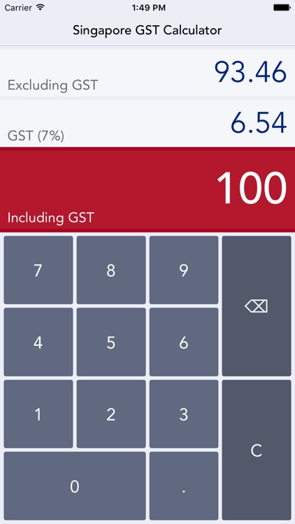 Singapore GST Calc - easy calculations of Singapore Goods and Services Tax