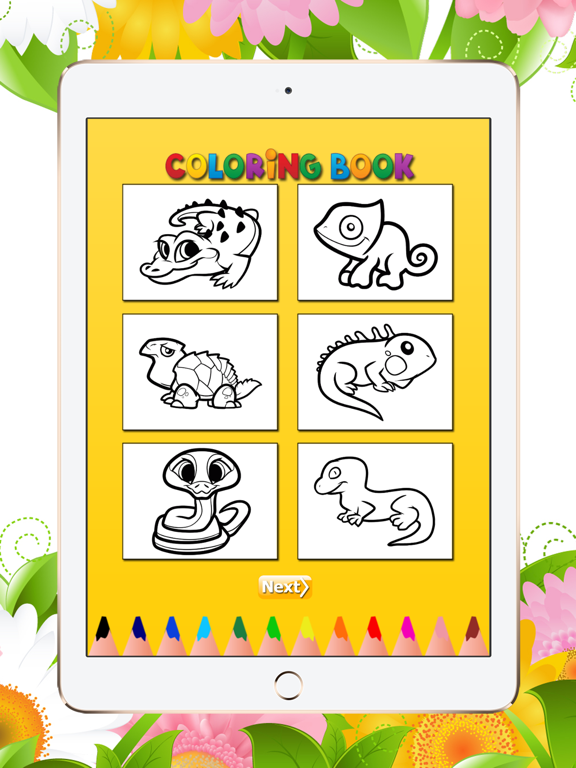 Reptile Coloring Book Paint iguana,turtle and more iPad screenshot