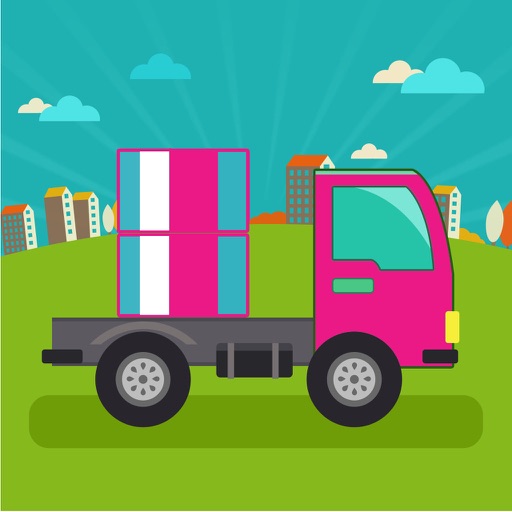 Colorful trucks icon