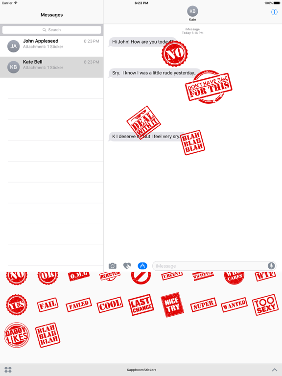 Kappboom™ Saucy Stamp Stickers iPad screenshot 4 - Stickers app