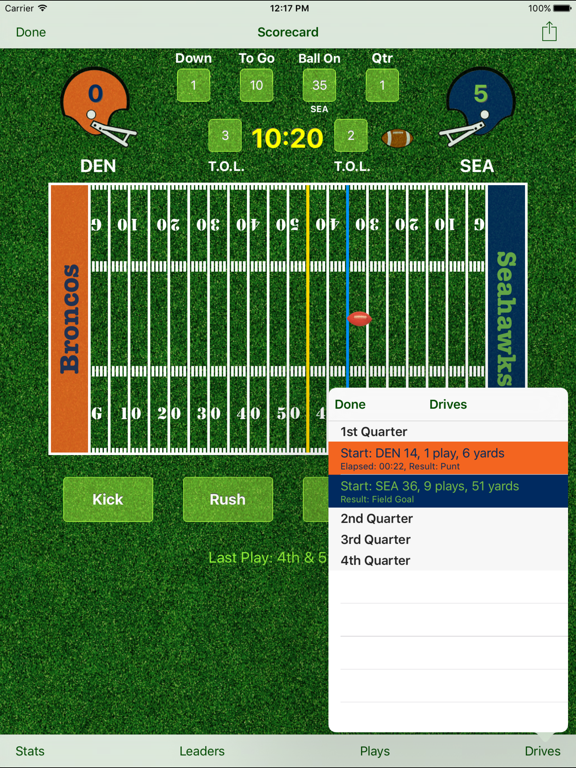 iTouchdown Lite Football iPad screenshot 4 - Sports app