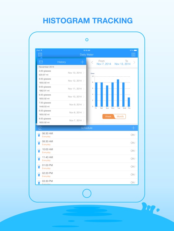 Daily Water for iPad - Water Minder and Counter screenshot-4