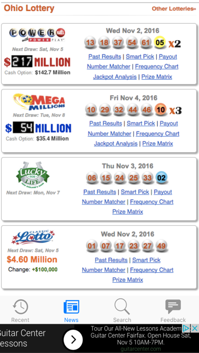 Screenshot #1 pour Ohio Lotto Results