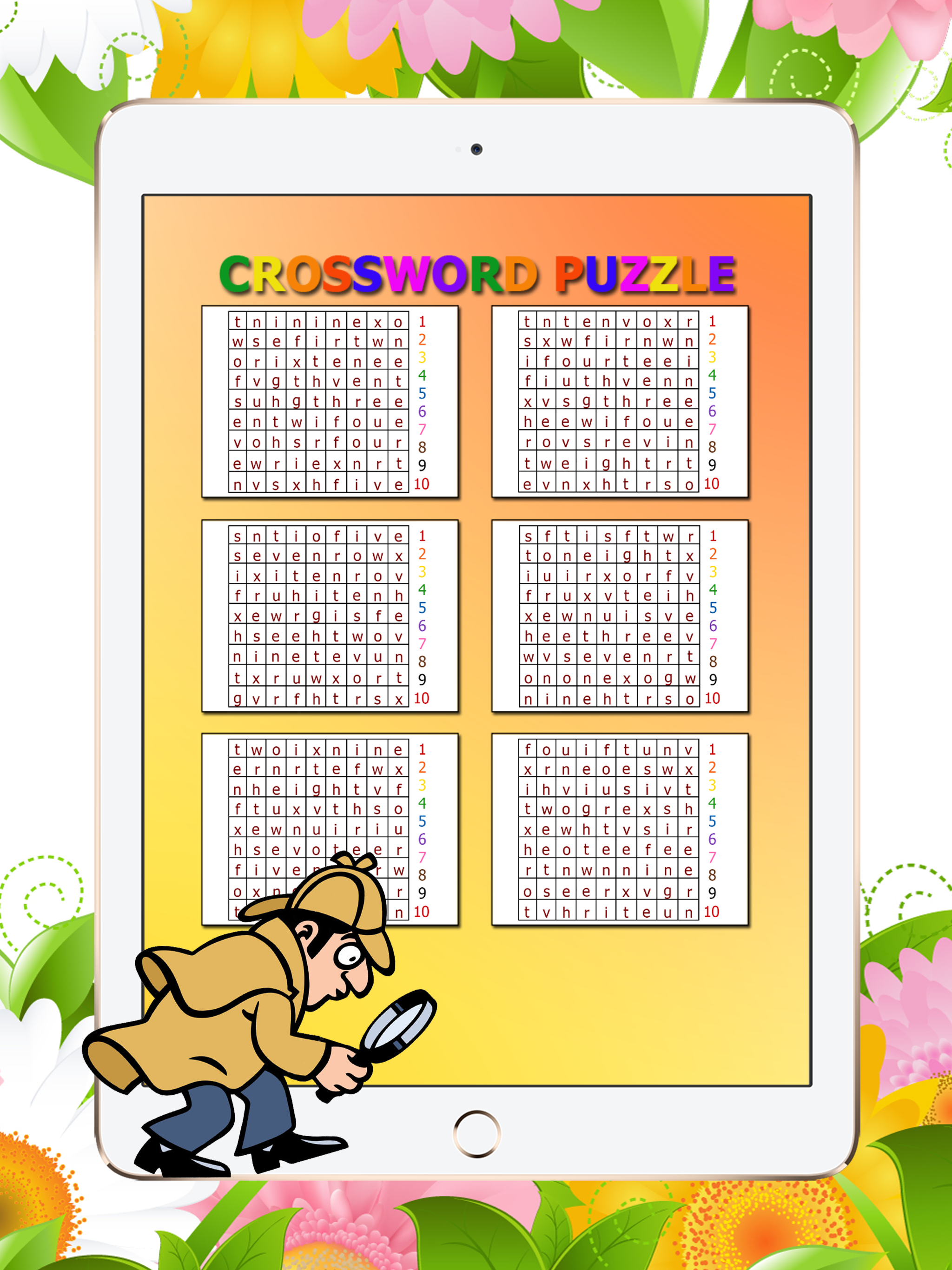 Crossword Puzzle Numbers: Games Word Search 1-10 in the space by paint screenshot 6