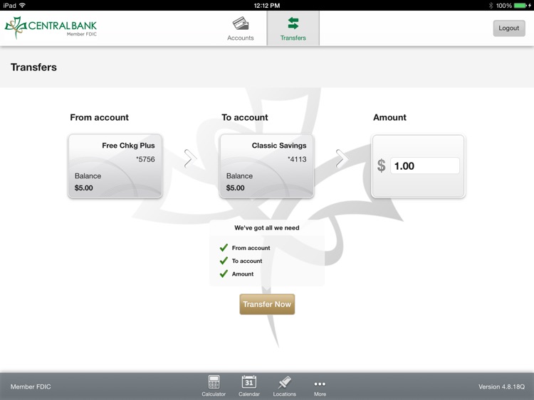 Central Bank Mobile Banking for iPad screenshot-3