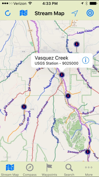 Stream Map USA - Mountain West
