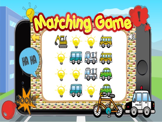 Vehicles Transportation Remember Matching Kid Gameのおすすめ画像4