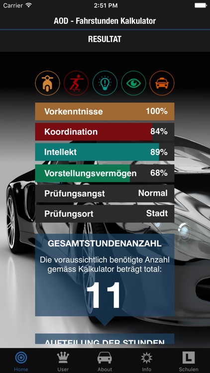Fahrstunden Kalkulator