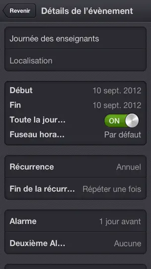 Capture d'écran de XCalendar Lite sur iPhone 5