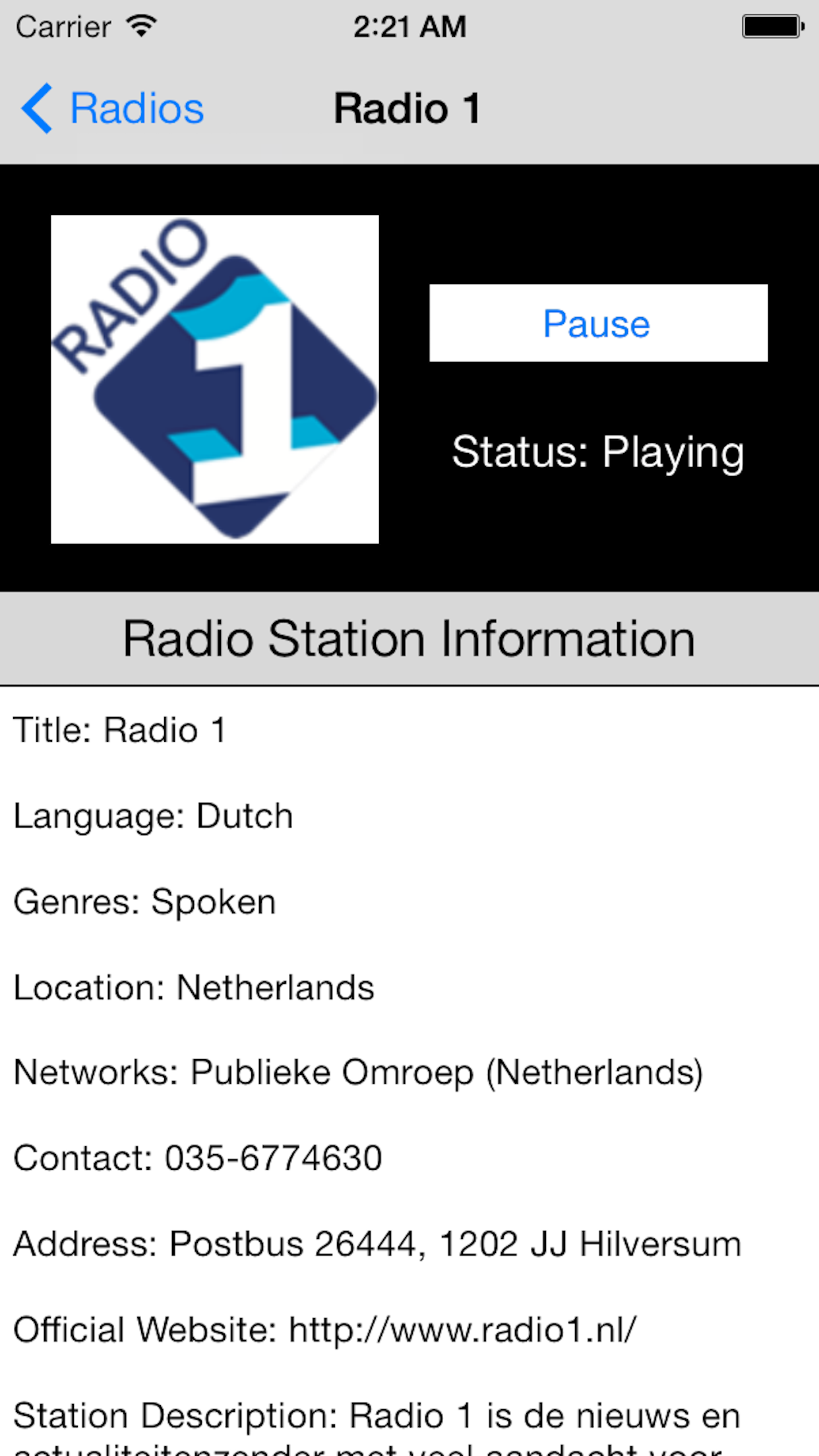 Netherlands Radio Live Player (Nederland / Dutch) screenshot 5