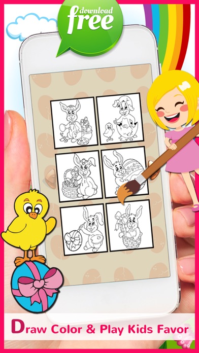 Happy Easter Coloring Book: Education Games Free For Kids And Toddlers! iPhone screenshot