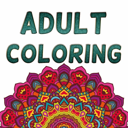 Adult Coloring Book Color Therapy Pages Stress icon