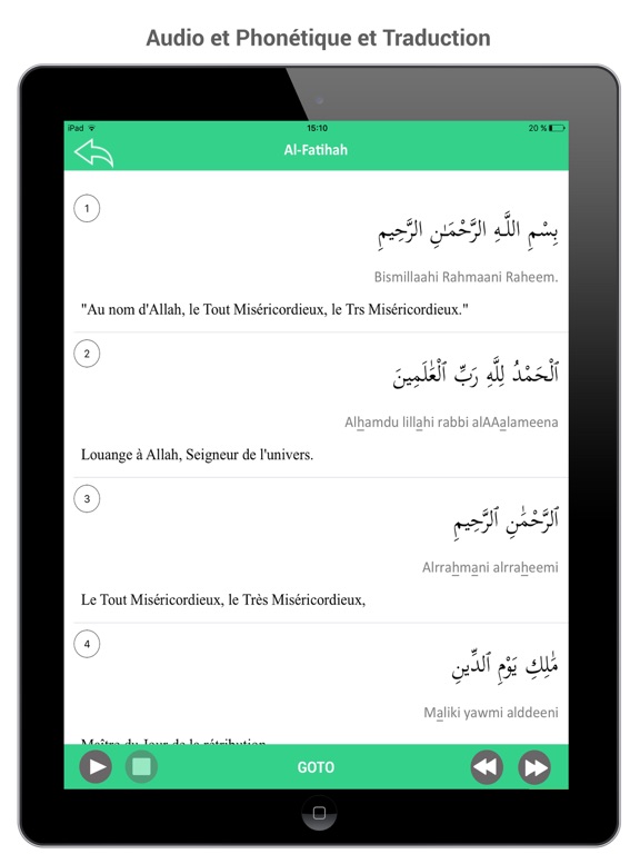 Screenshot #5 pour E-Quran – Le saint Coran Al Karim complet en audio avec la traduction en français & la phonétique - القرآن الكريم