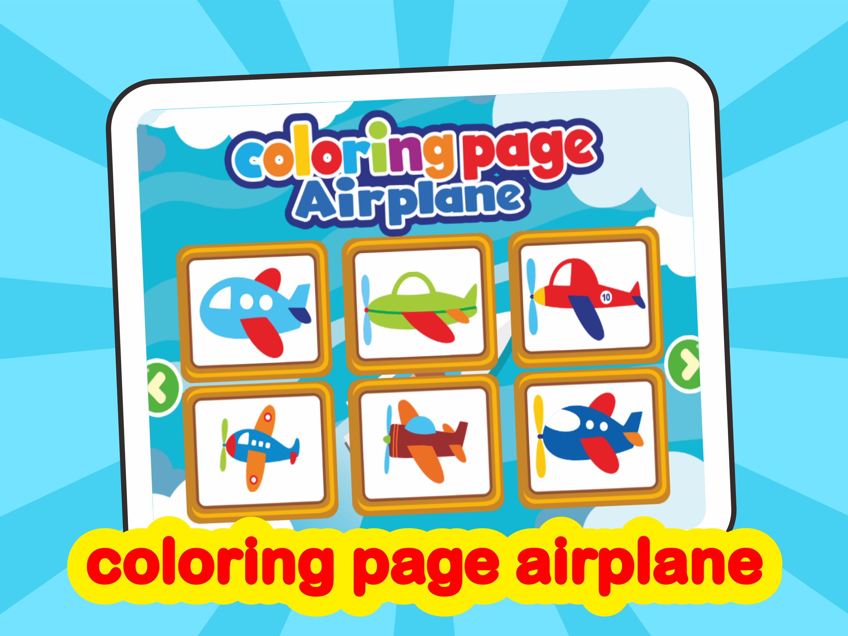 plane coloring books game fun for kids 5 year olds