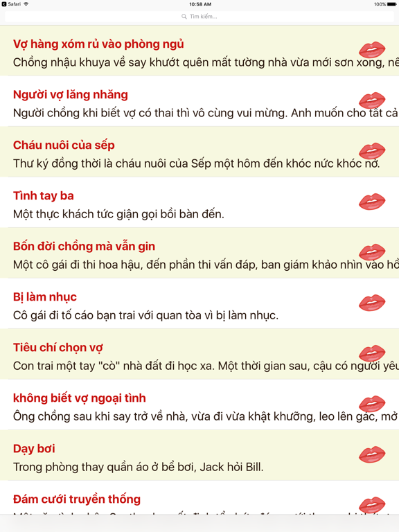 Screenshot #4 pour Truyen Nguoi Lon - Truyện Người Lớn Cười 18+ IPAD