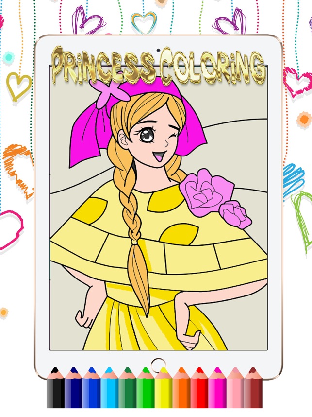 công chúa trang màu của - bản vẽ  vẽ tranh trò chơi  cho trẻ em