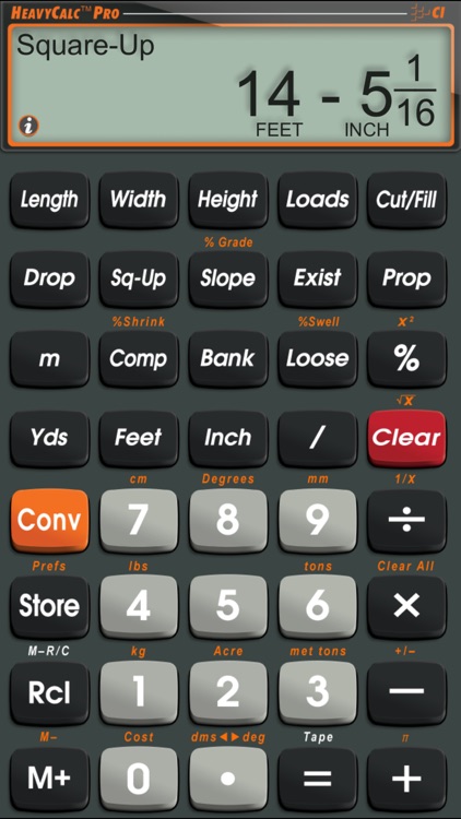 HeavyCalc Pro Feet Inch Cubic Yard Calculator