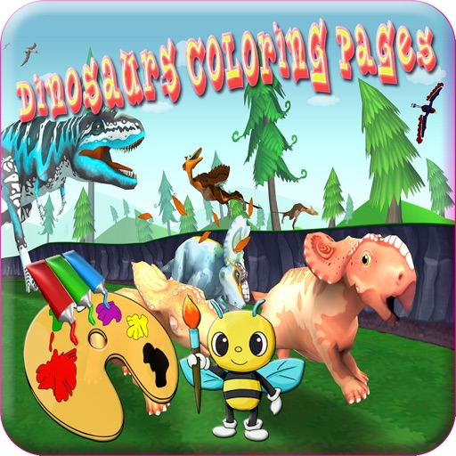Dinosaur World Coloring For Kids Icon