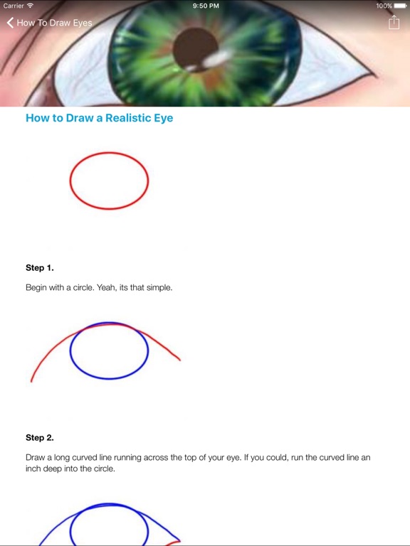 Screenshot #5 pour How To Draw Eyes - 100% FREE