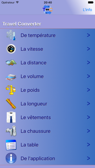 Screenshot #1 pour Travel Converter