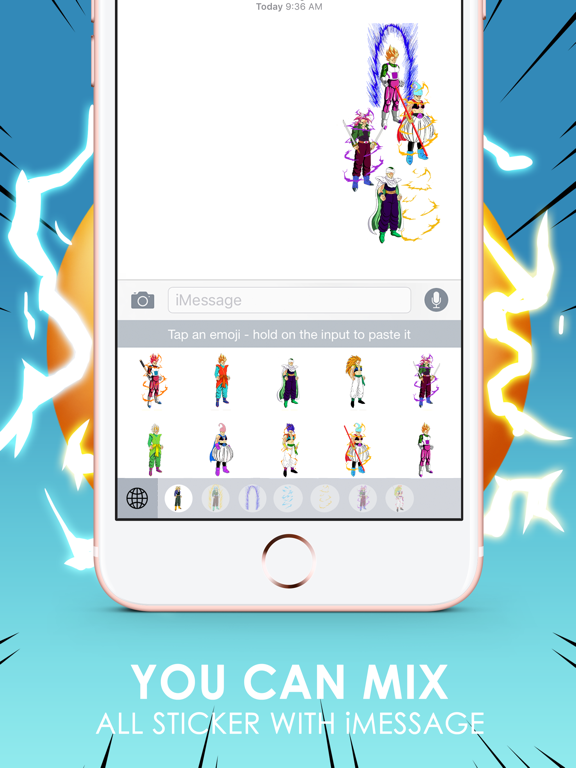 Screenshot #6 pour Saiyan Boy Emoji Sticker Keyboard Themes ChatStick