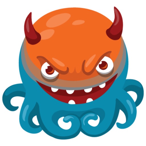 Octo the angry Octopus iMessage stickers